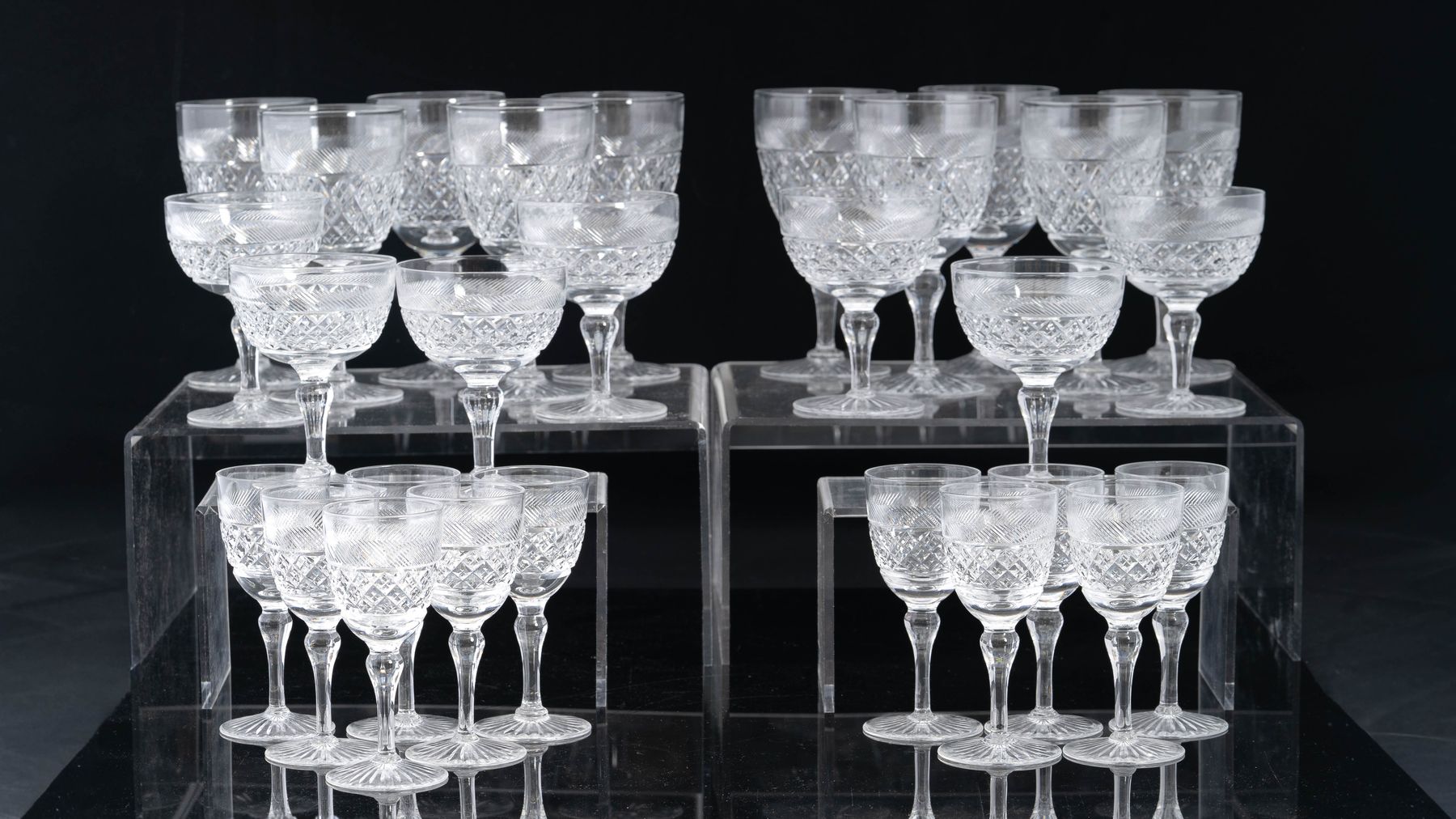 Cut crystal stemware service